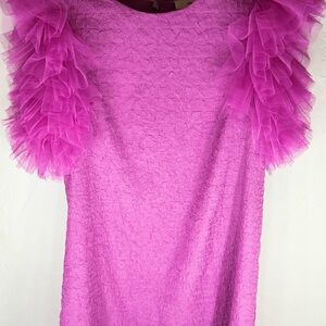 Entro Pink Sleeveless Ruffled Blouse